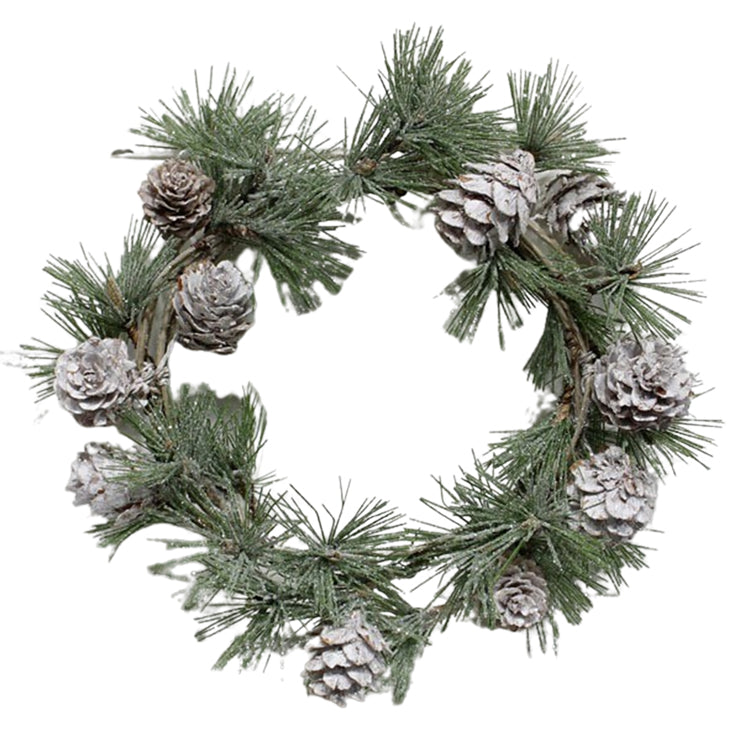 FXD39232 - Pine and Silver Pinecone Candle Ring