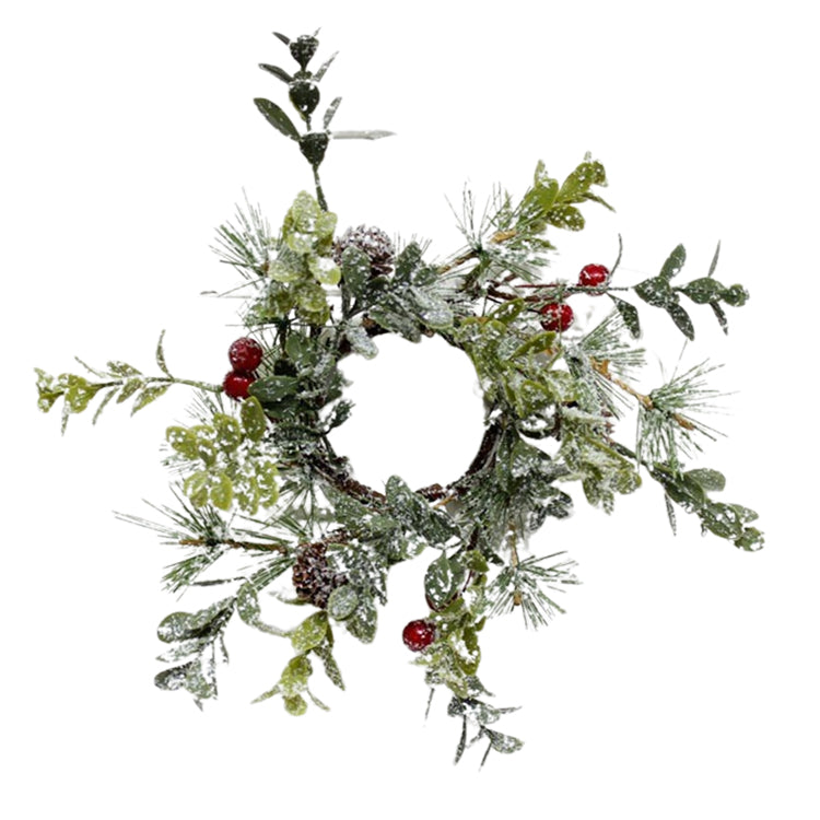 FXD39275CS - Pinecone and Red Crabapple Small Candle Ring