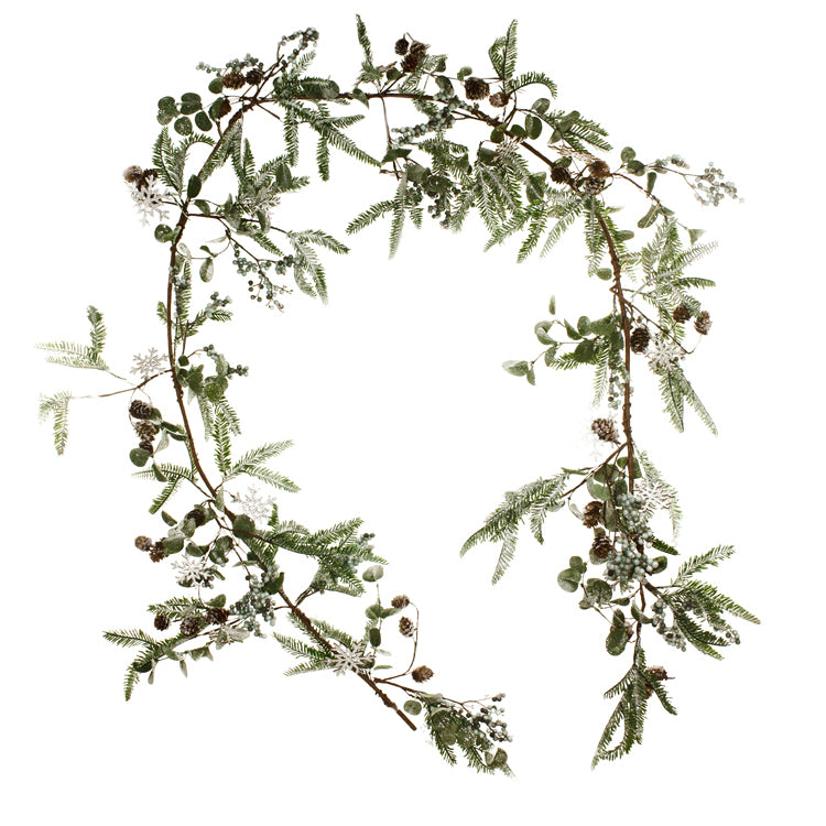 FXQ13672G - Fir Berry and Snowflake Garland