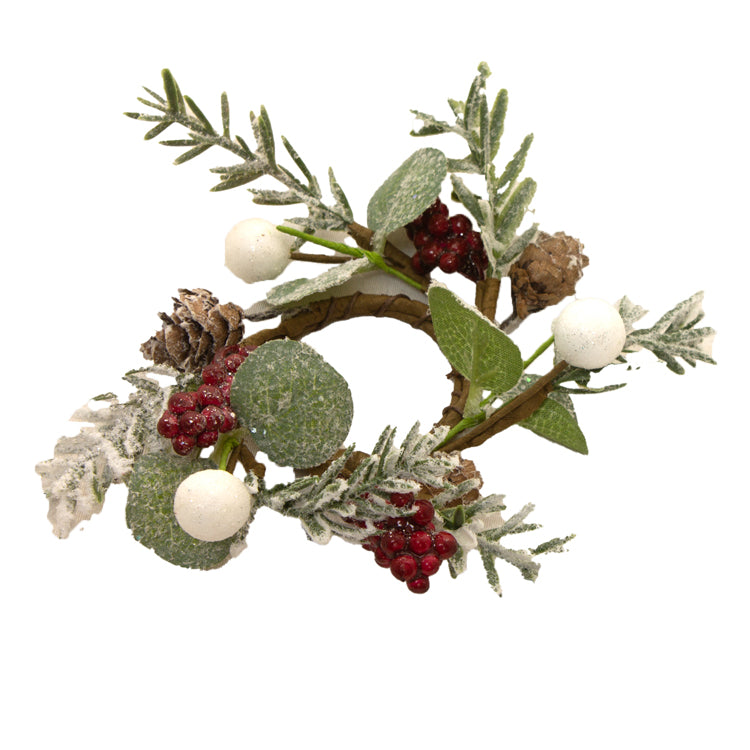 FXQ13716CSS - Winter Eucalyptus and Berry Mini Candle Ring