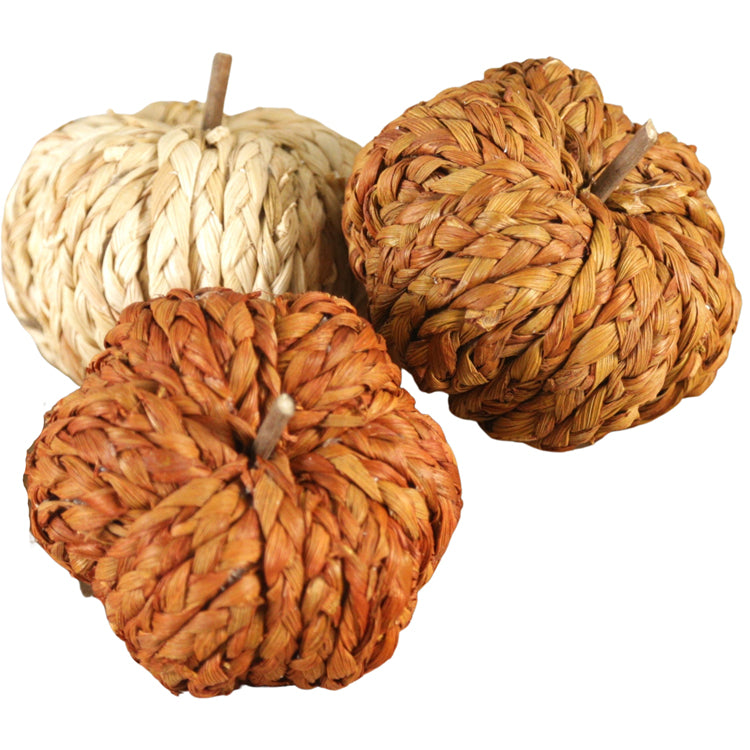 FXQ39886-3S - Set of 3 Braided Pumpkins