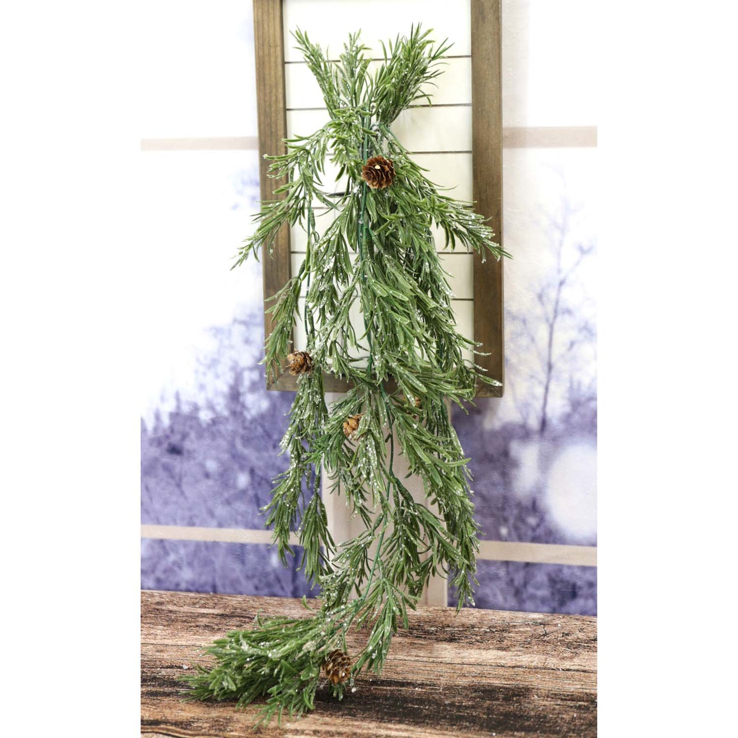 FXQ59527-DG - Frosted Pine Dripping Garland