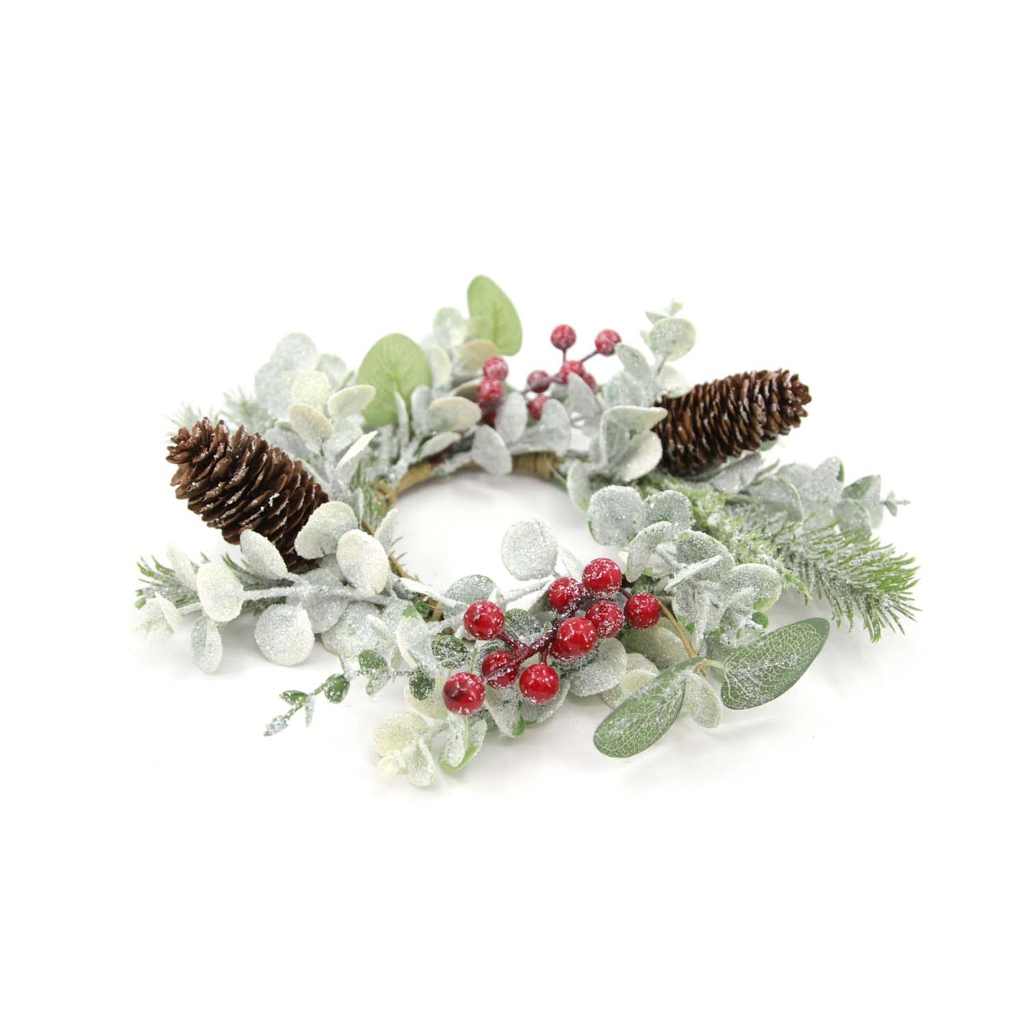FXQ59538-4 - Frosted Eucalyptus and Berry Candle Ring