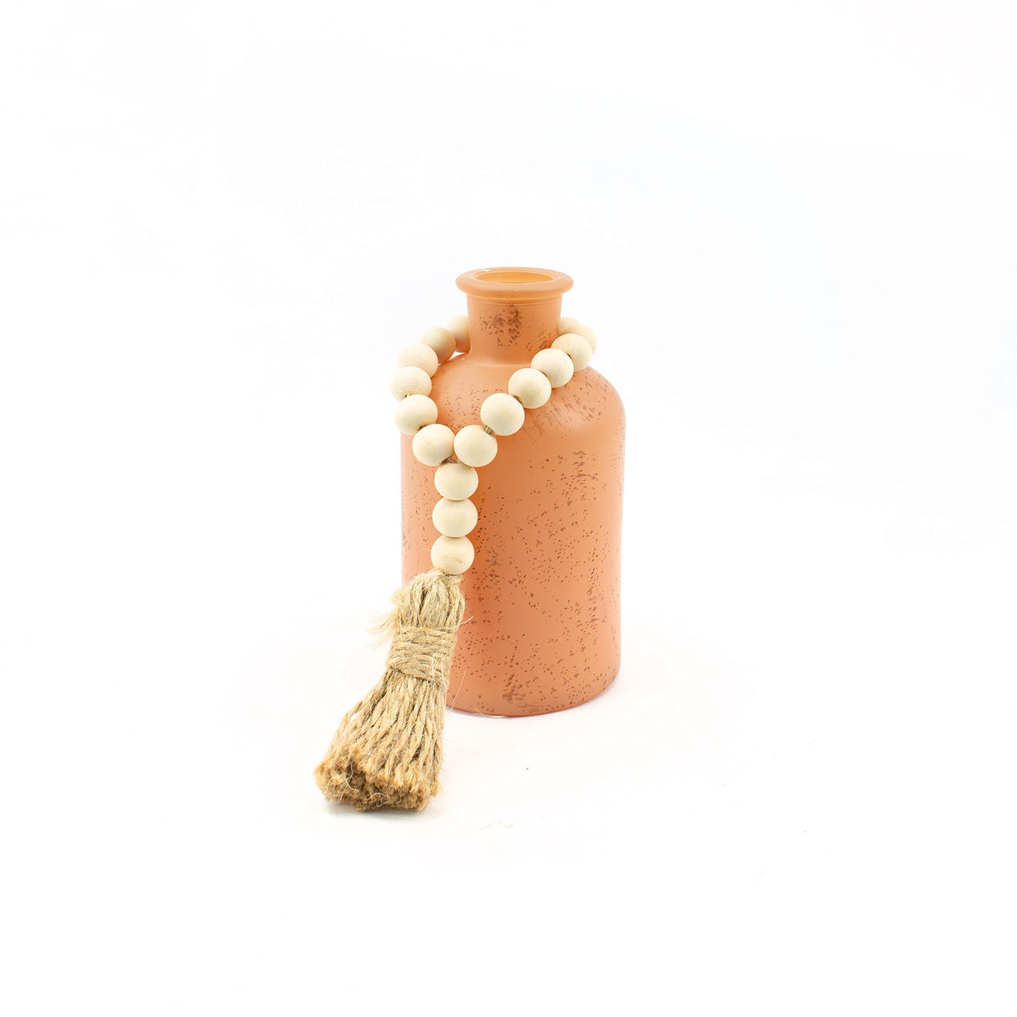 GAS41011 - Small Apricot Glass Jar with Beads