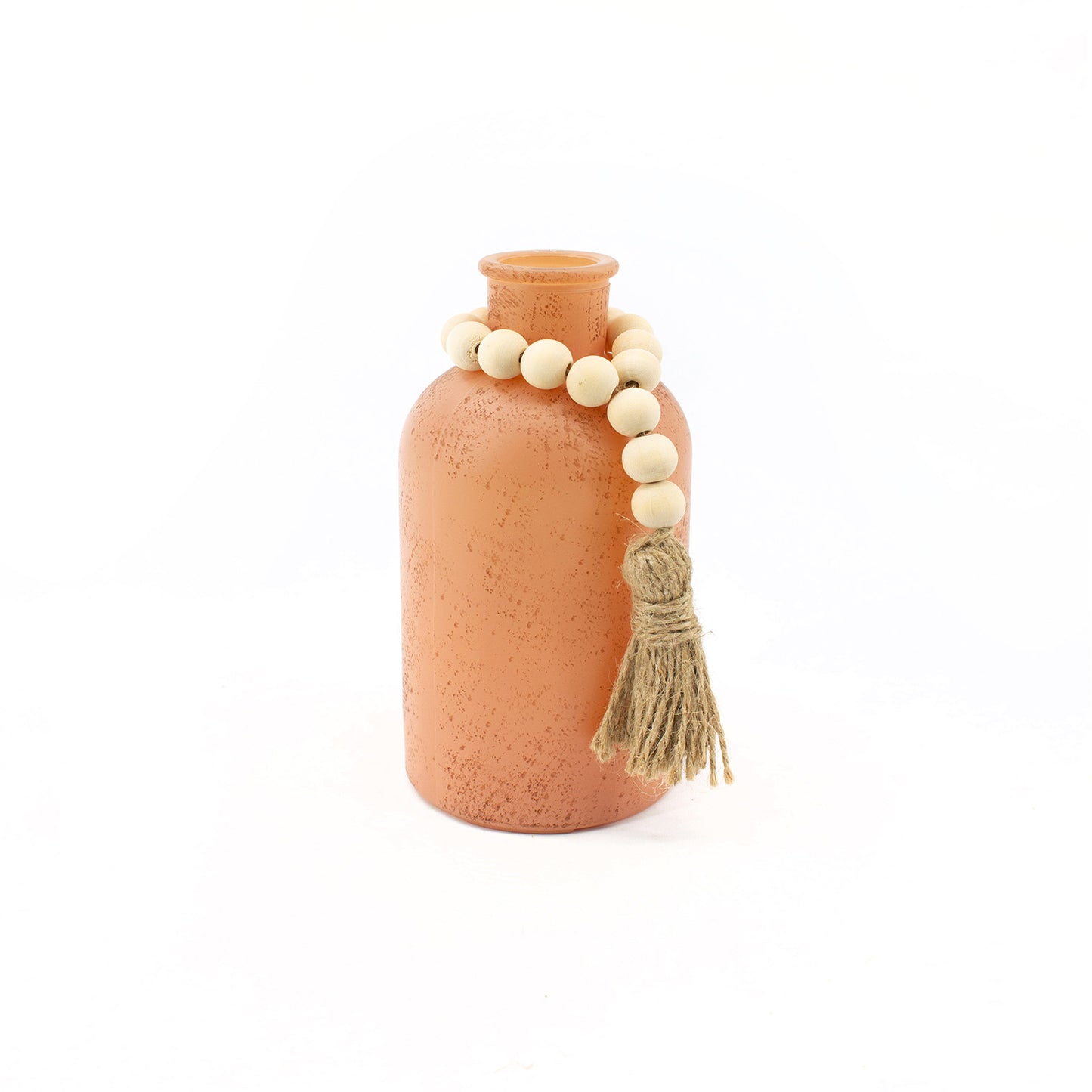 GAS41291 - Large Apricot Glass Jar with Beads