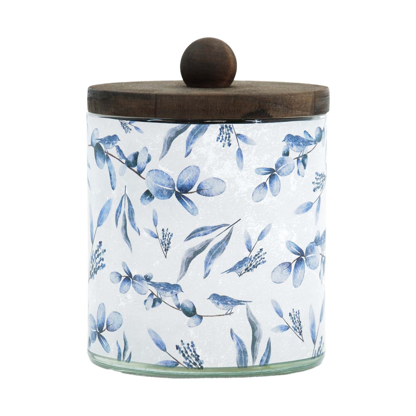 GAS57043 - Bluebird Glass Jar with Wood Lid