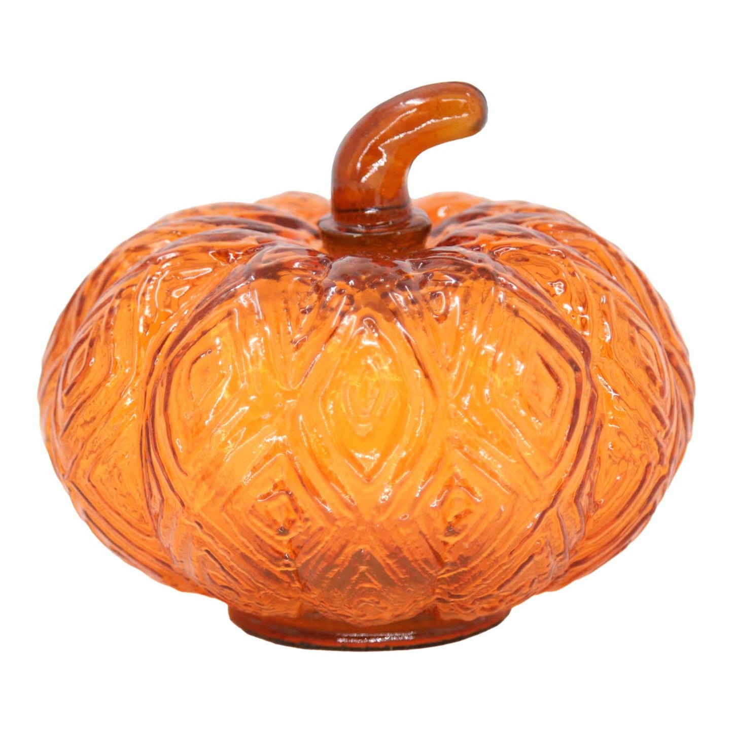 GFI58N004 - Orange Glass Etched Pumpkin