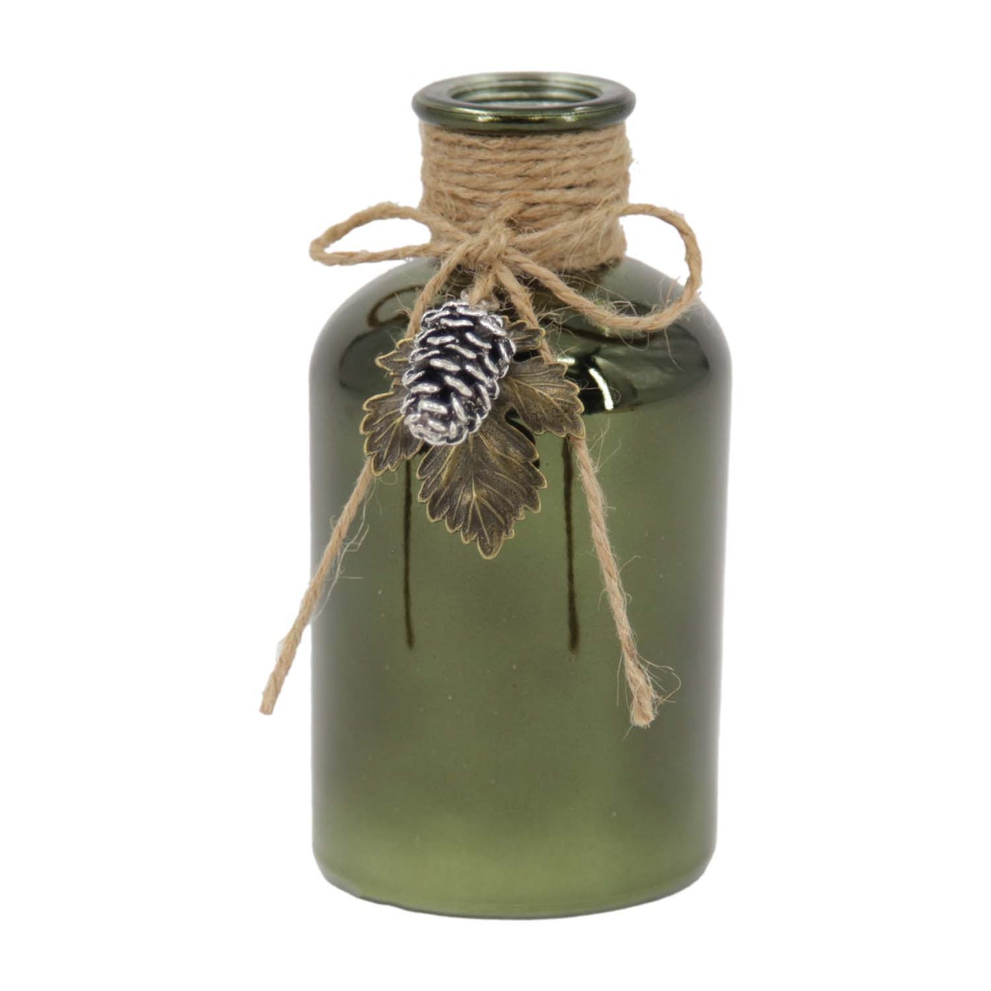 GFQ58866 - Dark Green Jar with Maple and Pinecone
