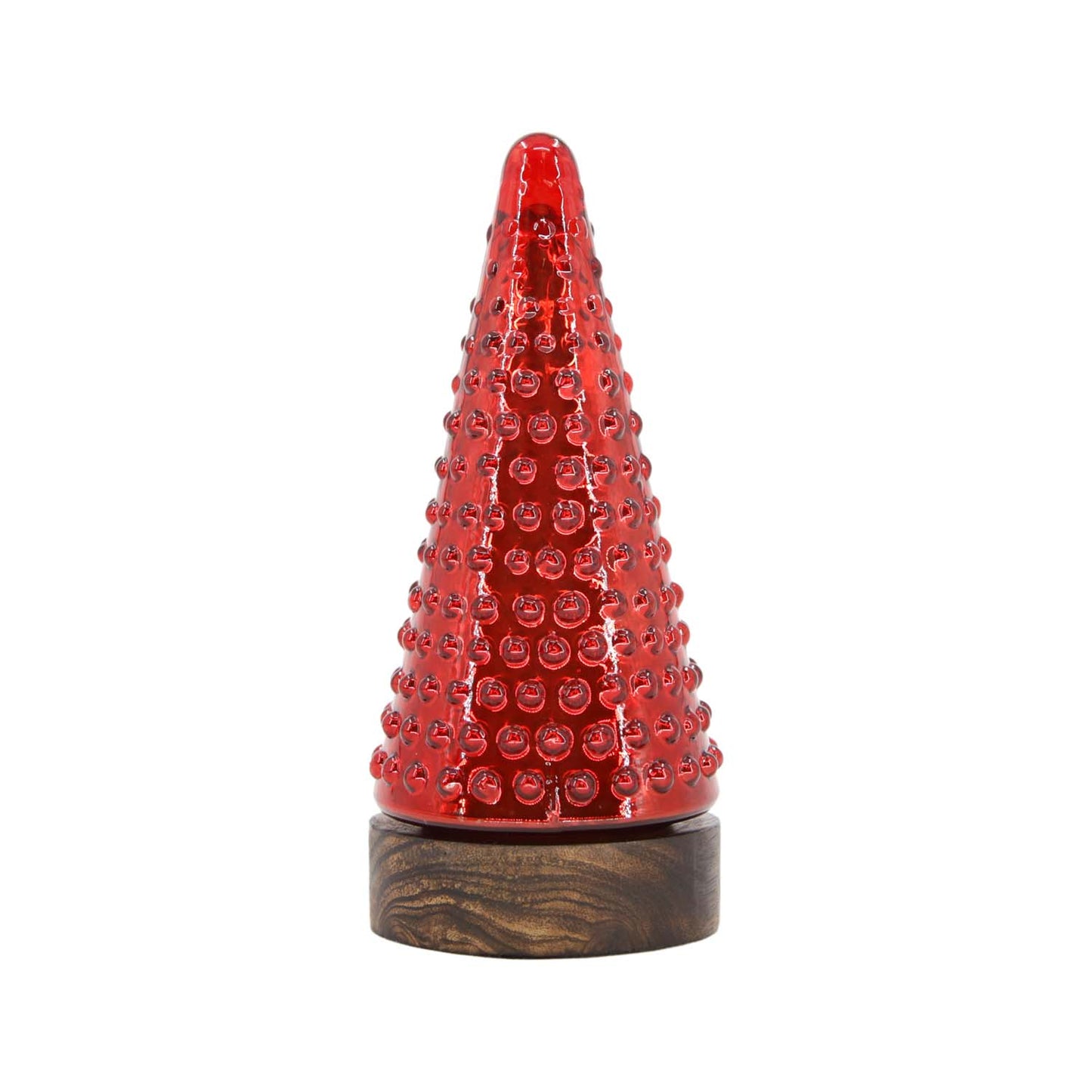 GXI59519-SM - Short Ruby Red Glass Tree on Stand