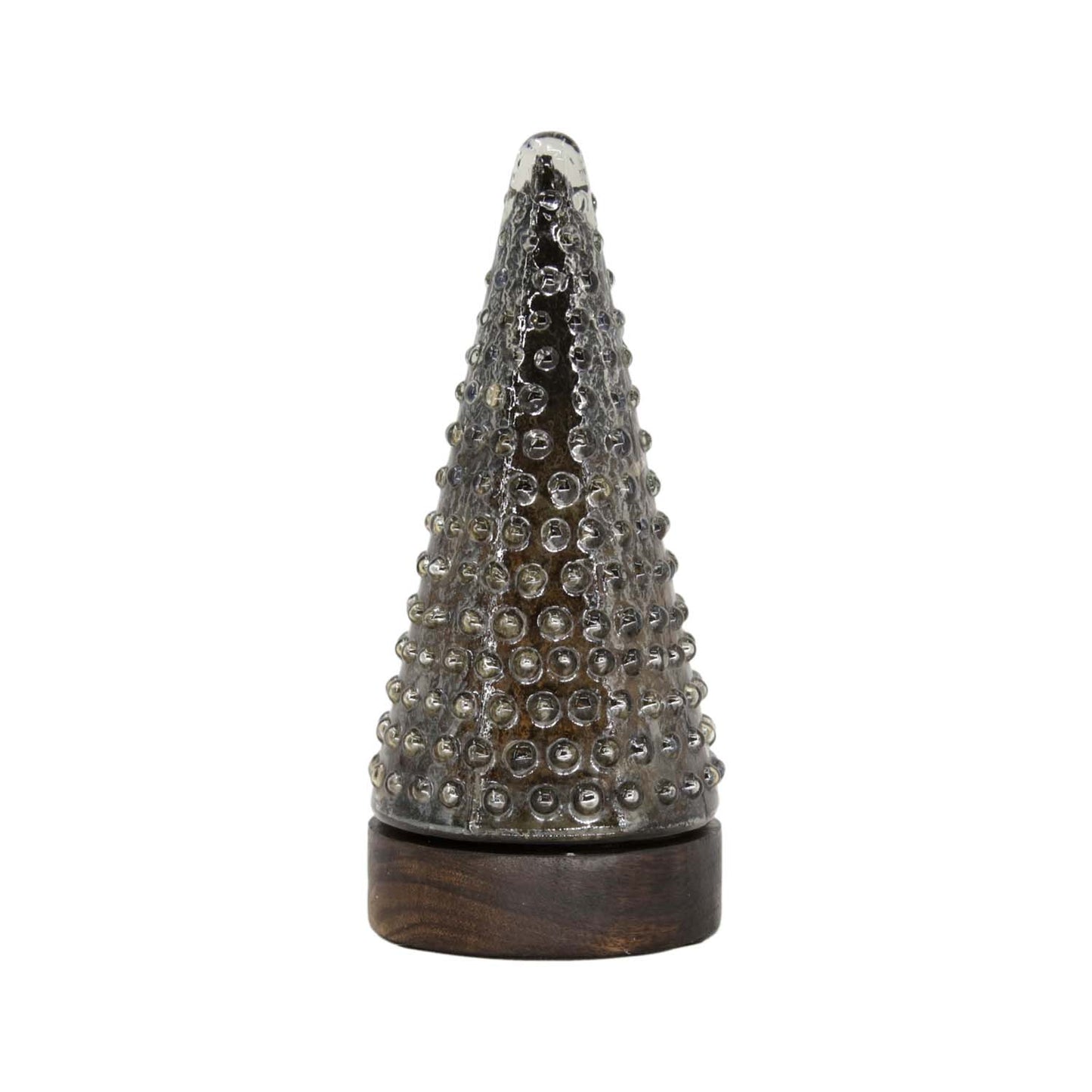 GXI59528-SM - Small Antique Black Glass Tree on Stand