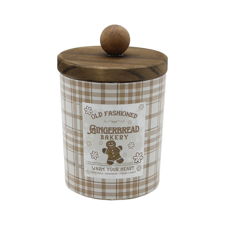 GXS39339 - Wood Lid Gingerbread Jar