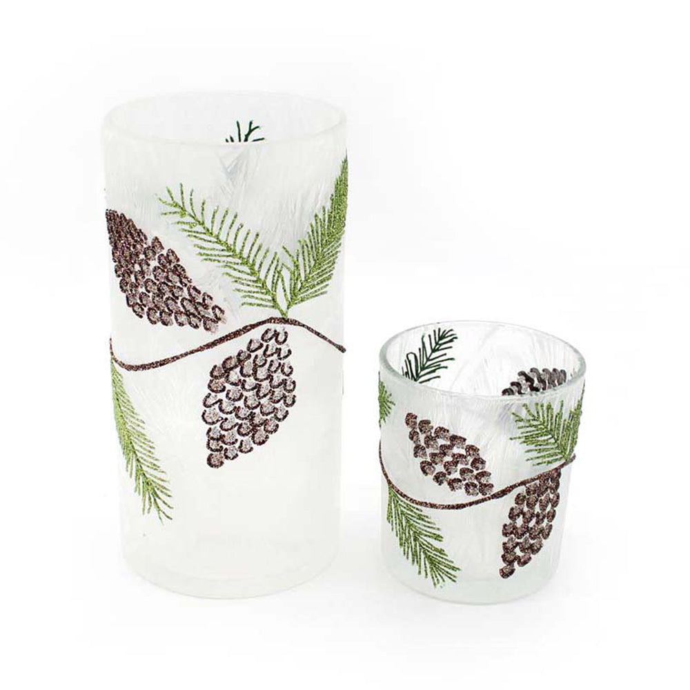 GXS43246-2S - Set of 2 Woodland Pine Glass Jars