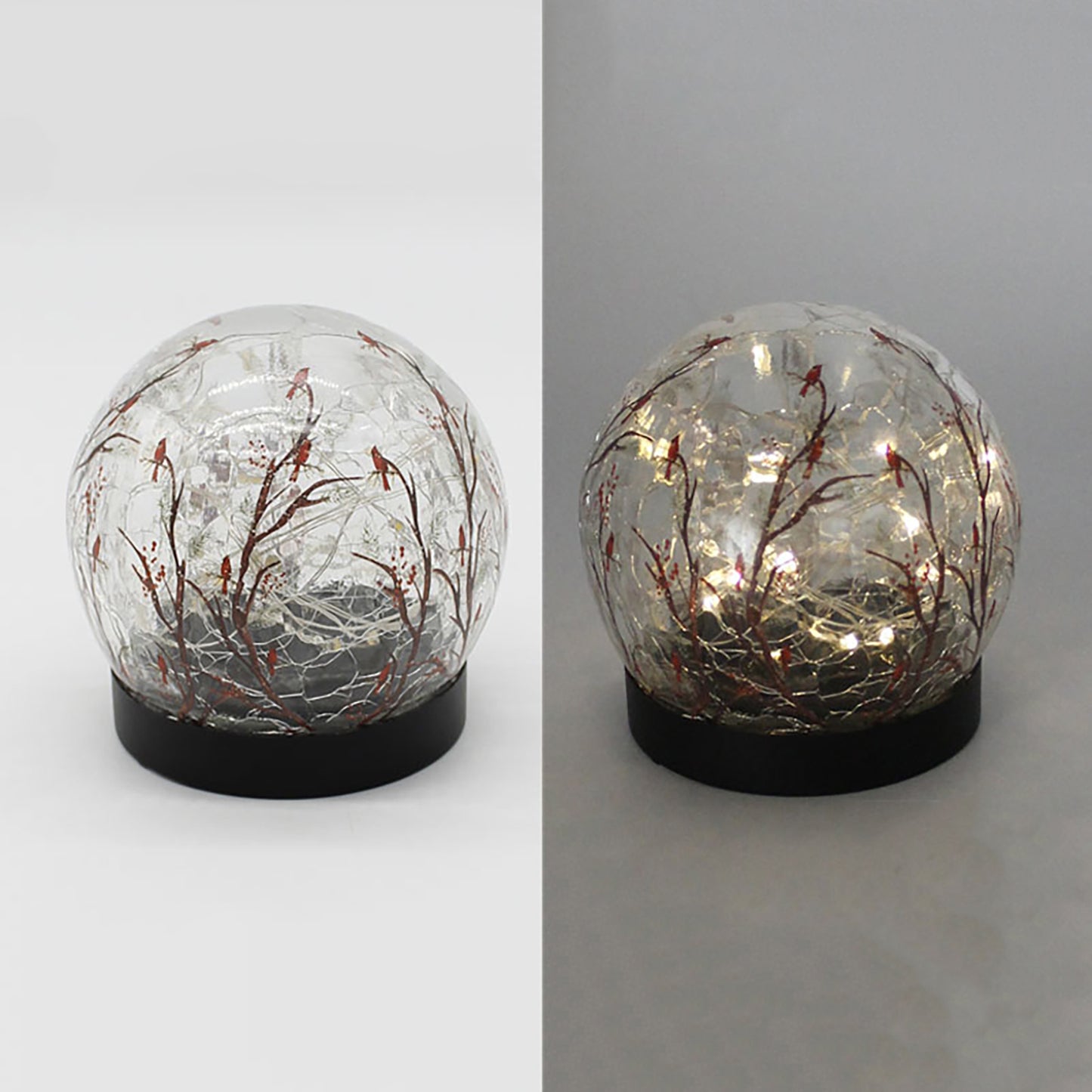 GXS43250-SM - Small Cardinal Solar Strand Light Glass Ball