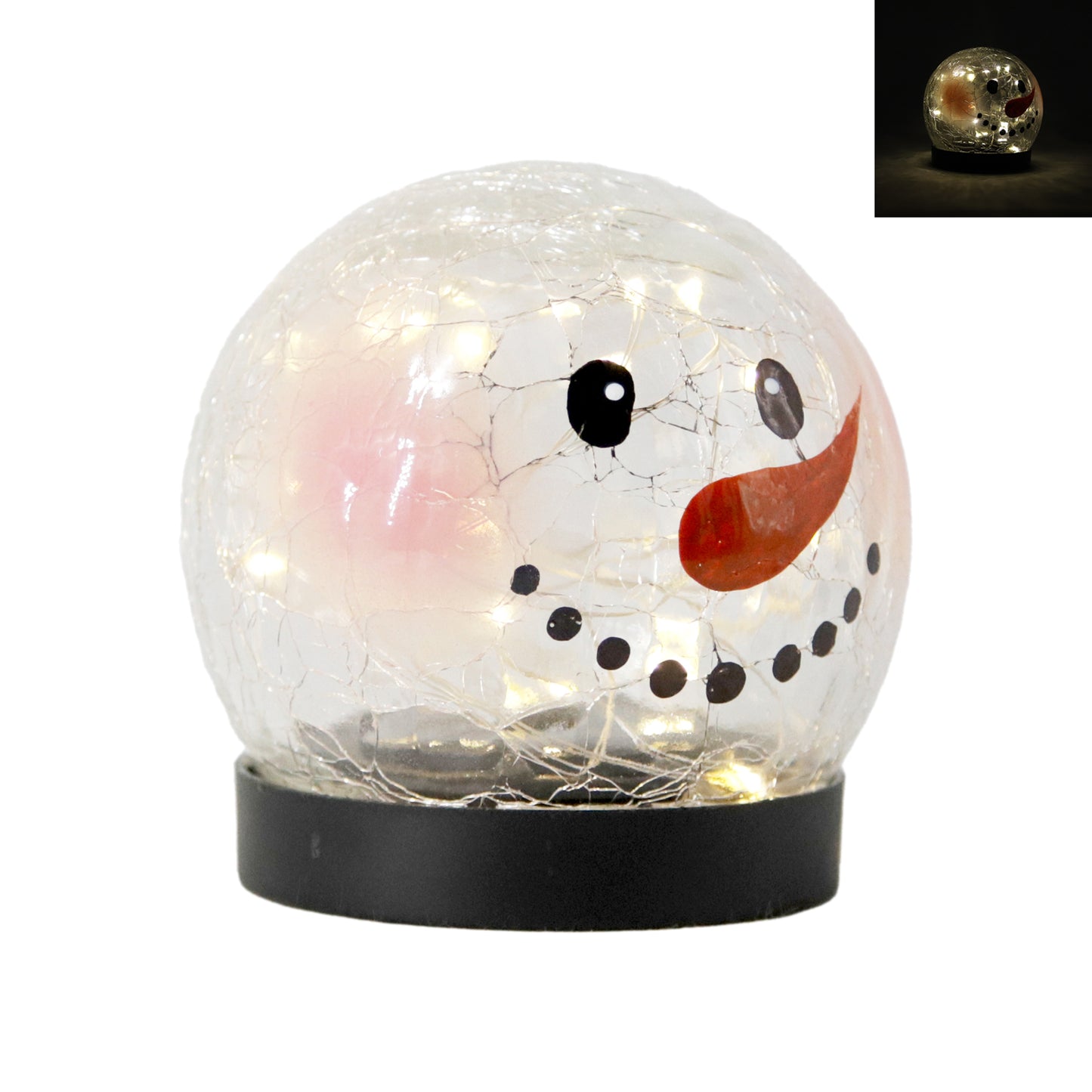 GXS59251-SM - Small Glass Lighted Snowman Orb