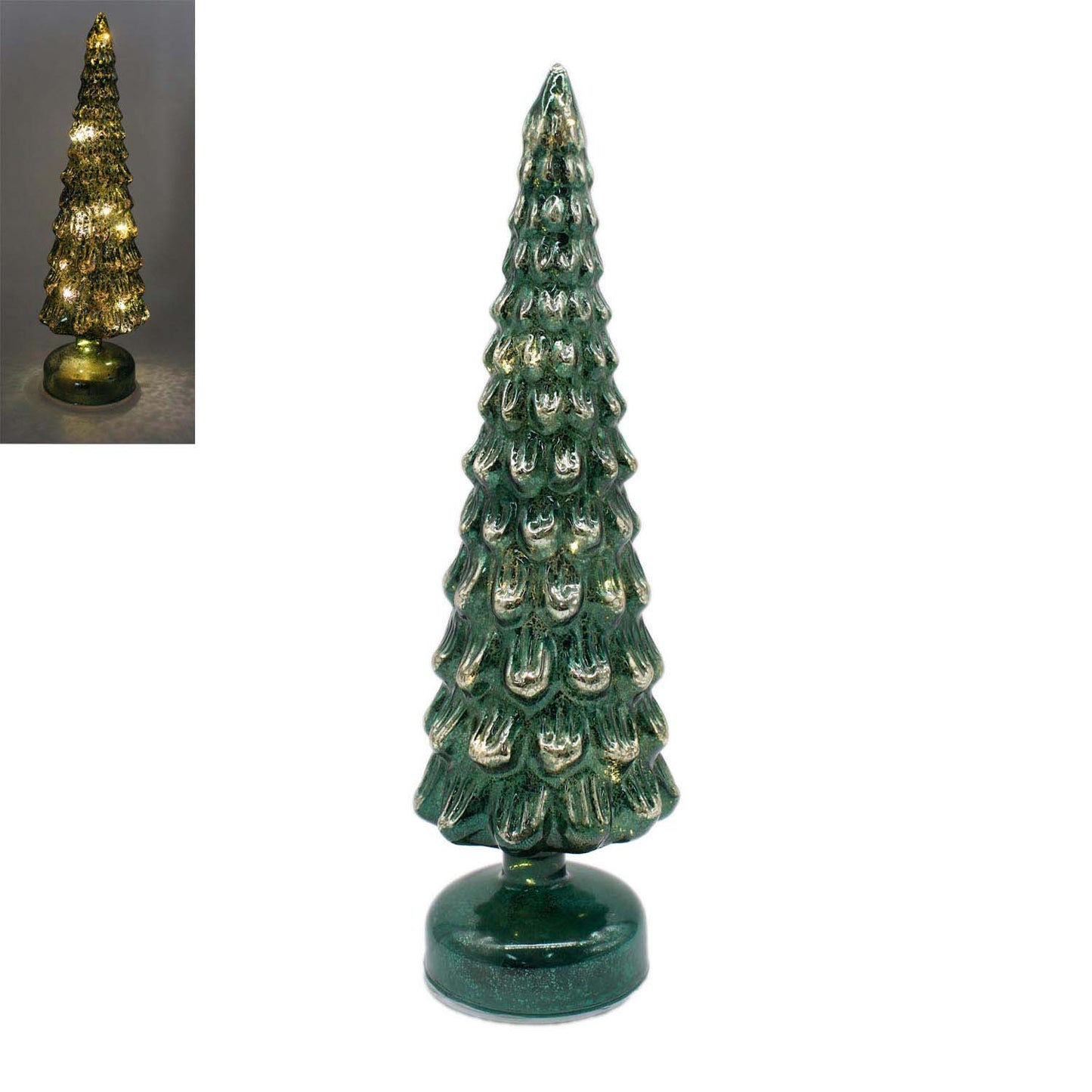 GXS59298 - Tall Green Glass Tree