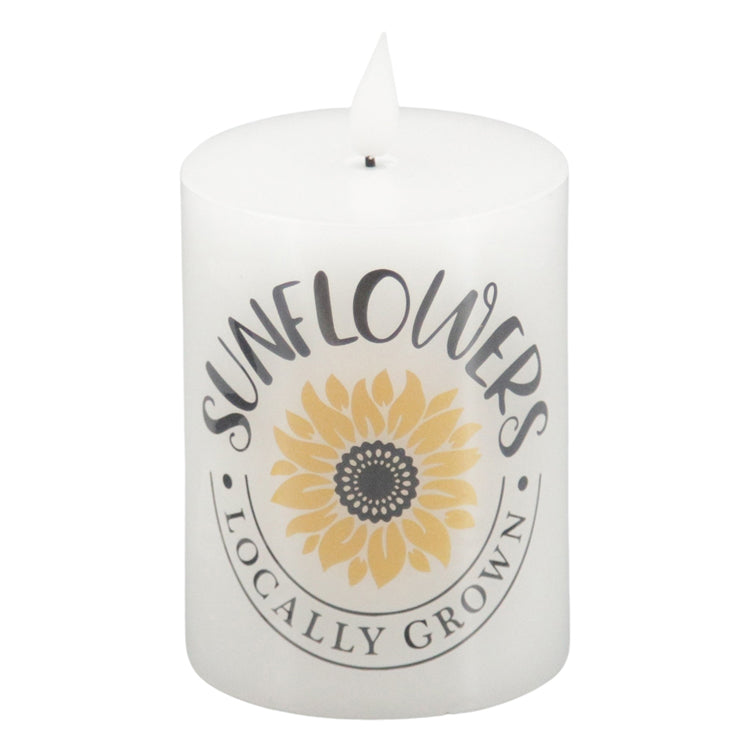 LAS34132 - Locally Grown Sunflowers Small LED Pillar