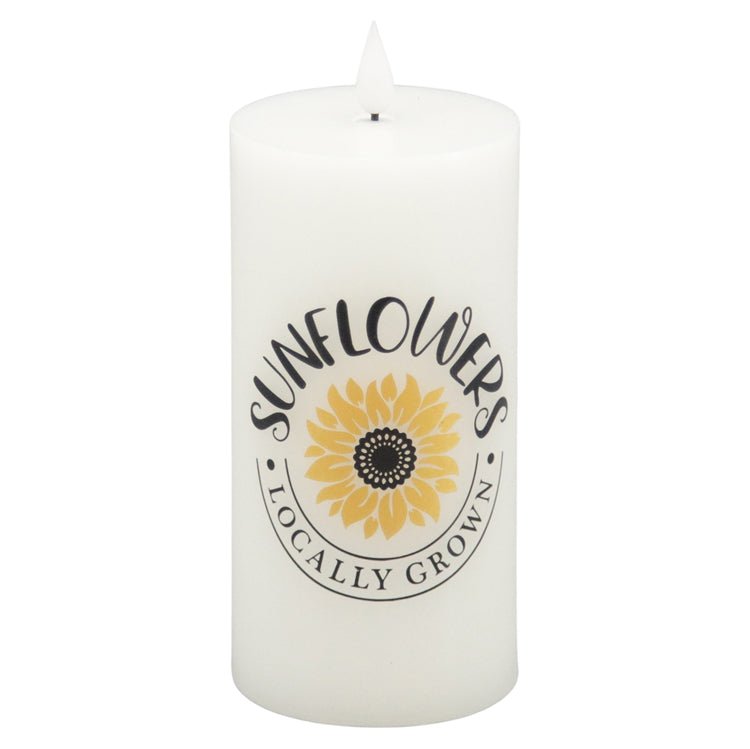 LAS34133 - Locally Grown Sunflowers Large LED Pillar