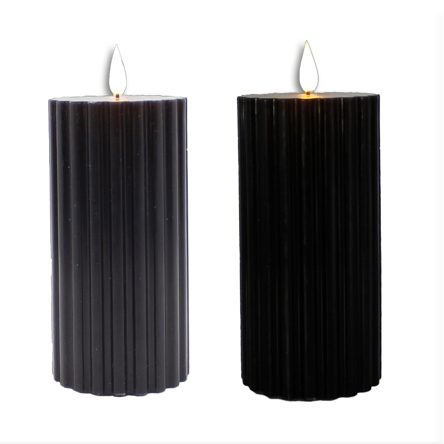 LAS41399-6T - 6 in Black Ridged LED Pillar