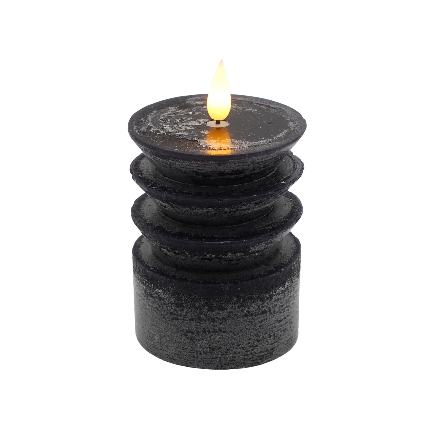 LAS57171 - Short Black Candlestick Look LED Candle