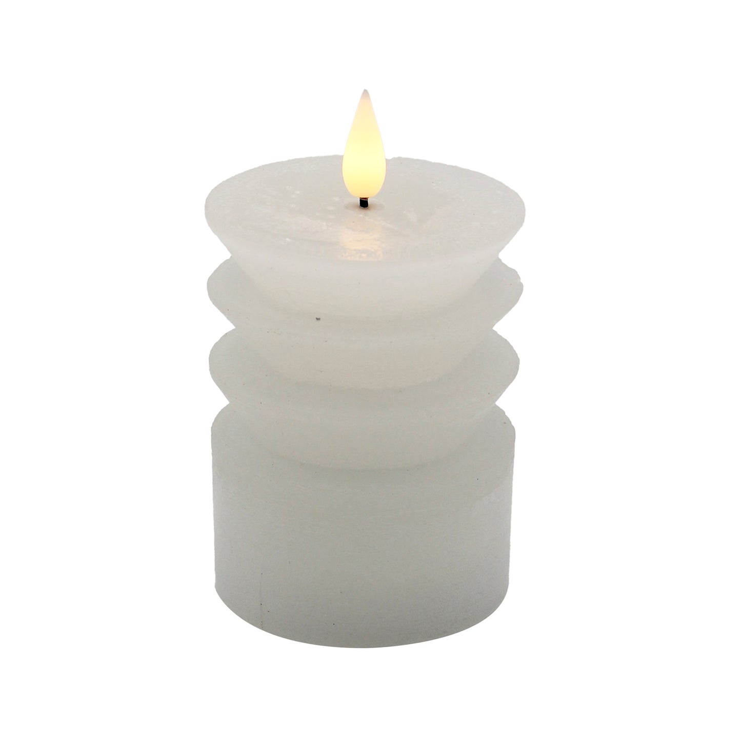 LAS57172 - Short White Candlestick Look LED Candle