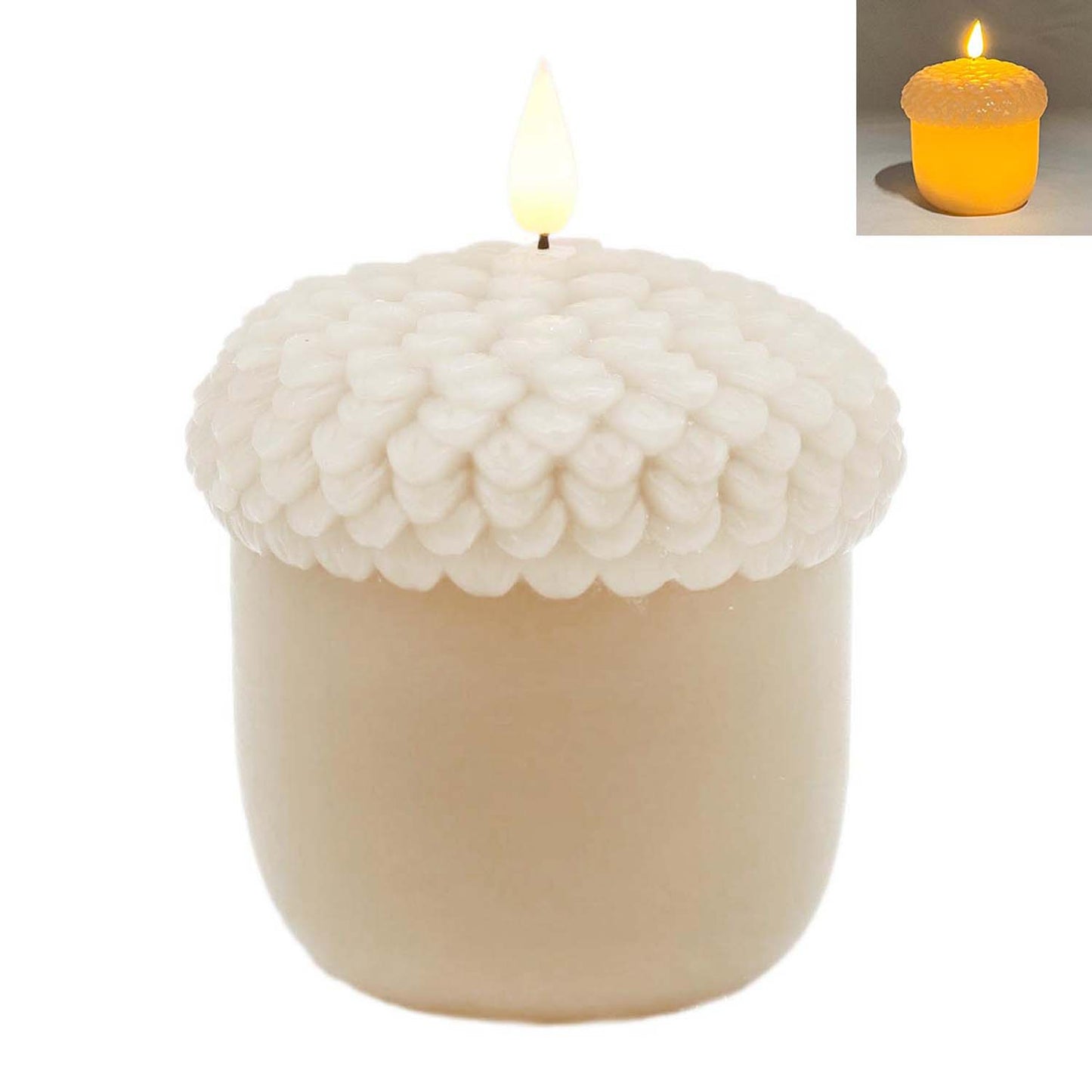 LFS58031T-SM - Small Earthy Acorn LED Candle