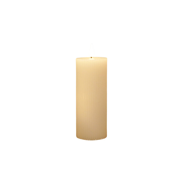 LXS39349T - 4 inch White Ribbed LED Votive Candle