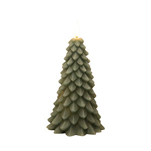 LXS39413T - Small Green LED Christmas Tree Candle
