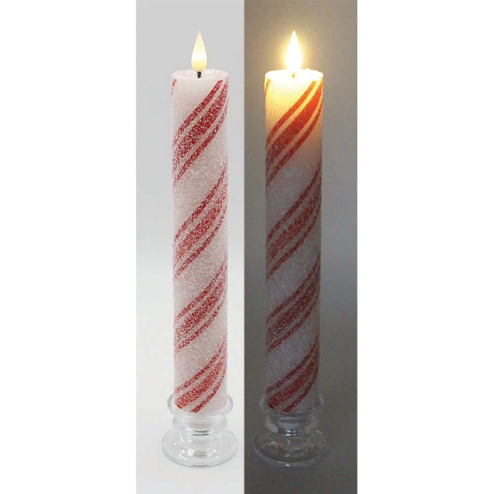 LXS43406-11 - Thick Frosty Candy Cane Taper (11.25 inch)