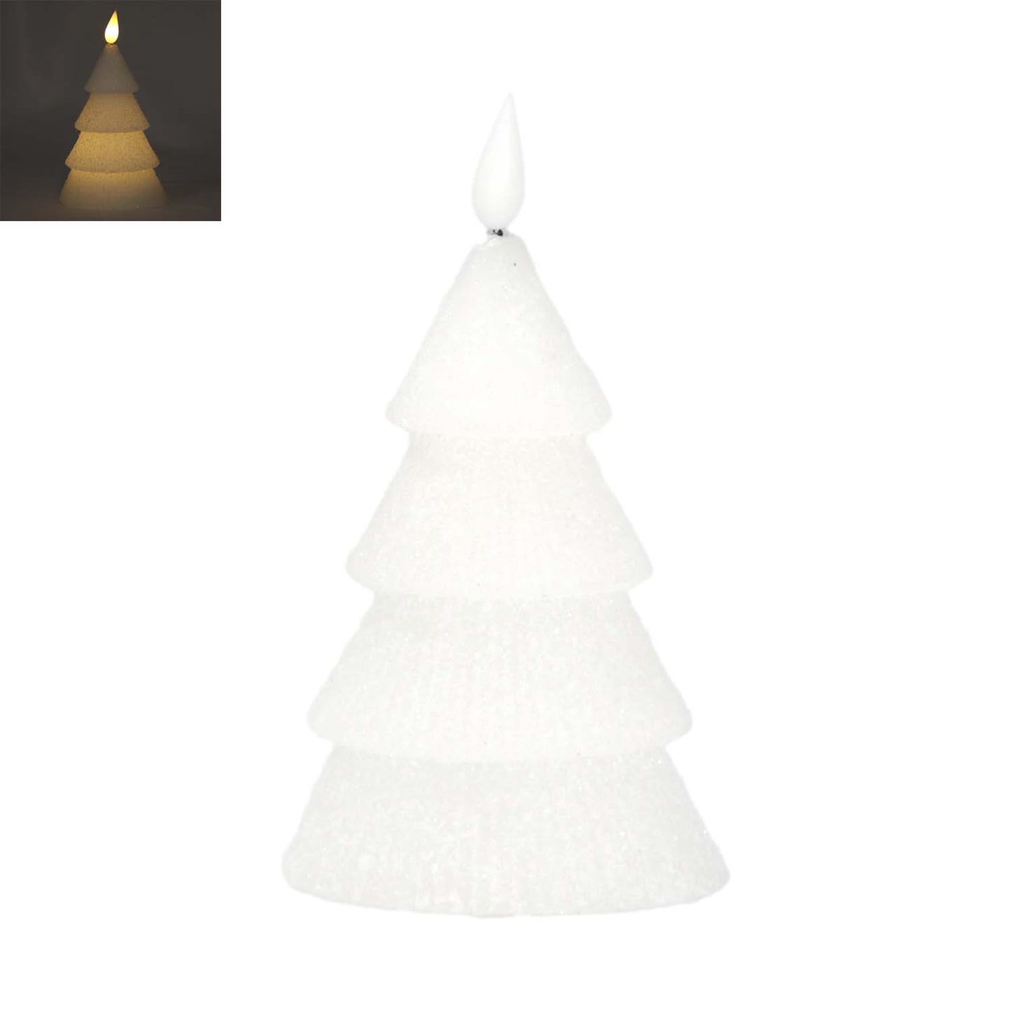 LXS59104T-SM - Small White Tiered Tree LED Candle