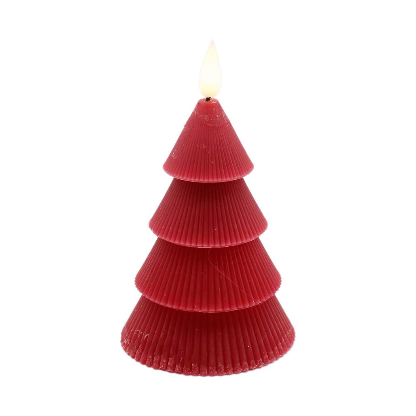 LXS59106T-SM - Small Red Tiered Tree LED Candle