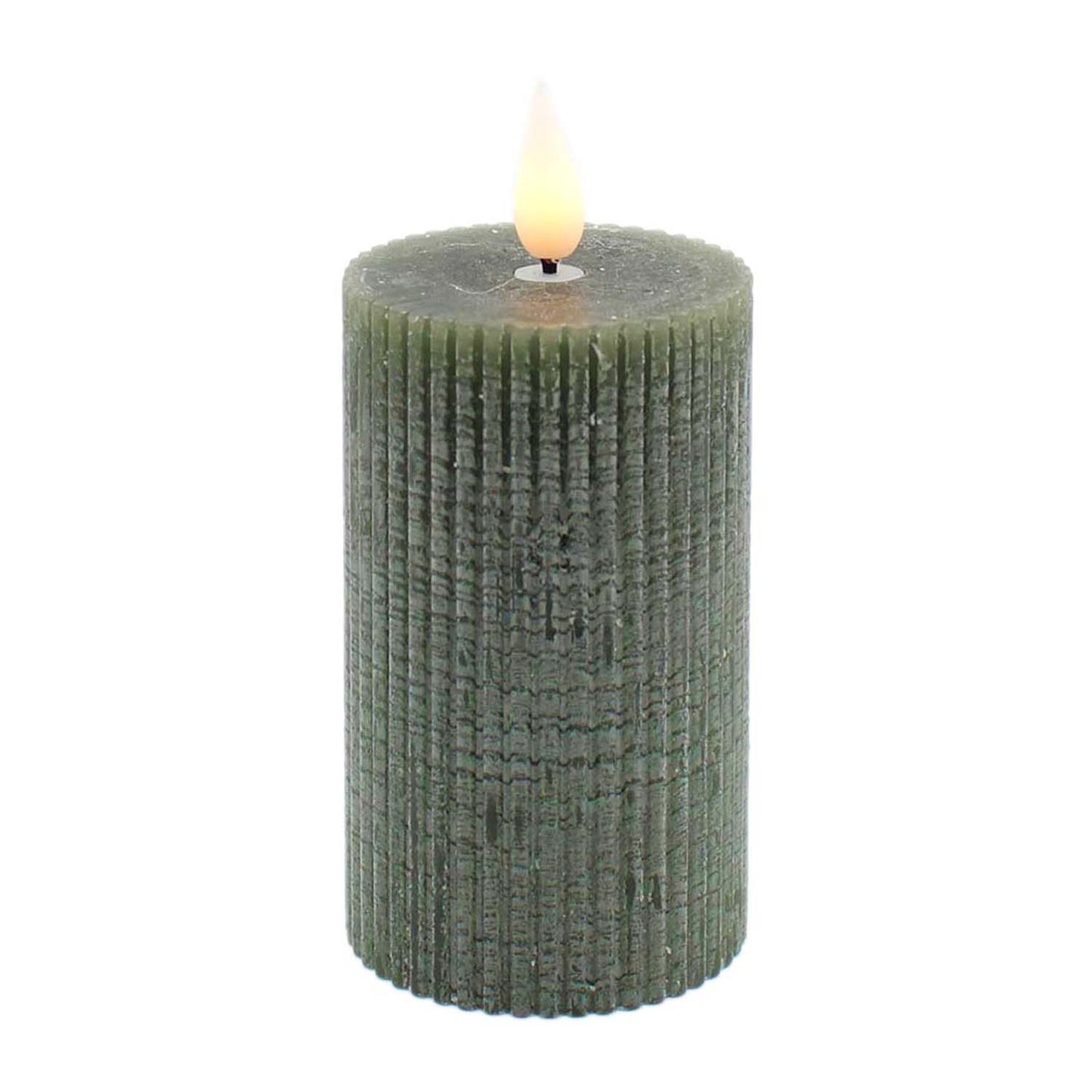 LXS59111T - 4 inch Green Ridged LED Votive