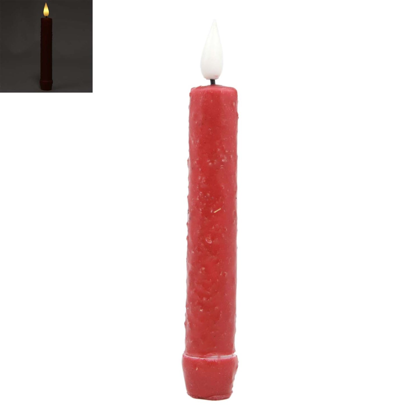 LXS59189T - 6 inch Red Simple LED Taper