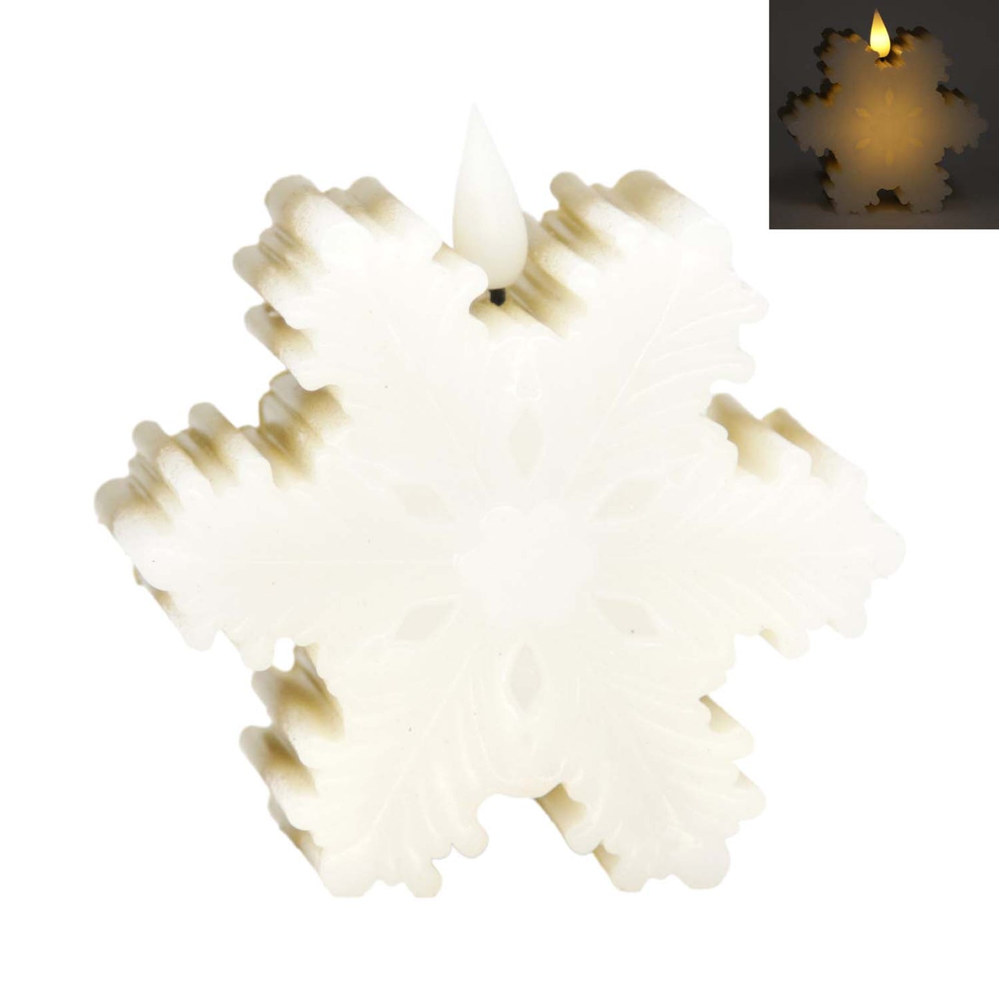 LXS59356T - Gold Snowflake Shape LED Candle