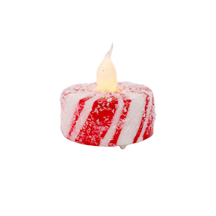 LXS96582 - Candy Cane Stripe LED Tea Light