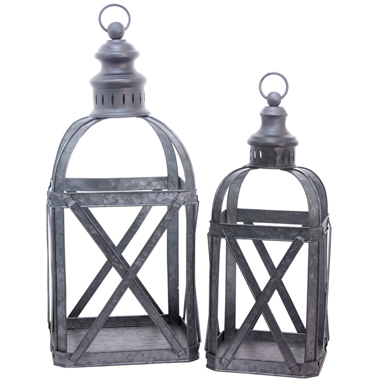 MAF11156-2S - Set of 2 Galvanized Open Lanterns
