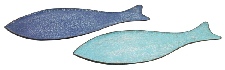 MAF24153-2S - Set of 2 Blue Galvanized Fishes
