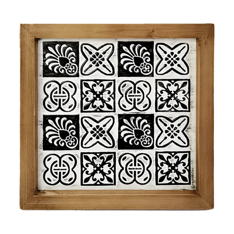 MAF24166 - Wood Framed Boho Tile