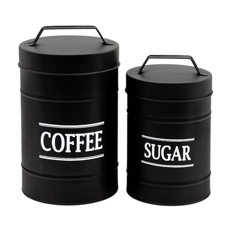 MAF34173-2S - Set of 2 Coffee and Sugar Metal Jars