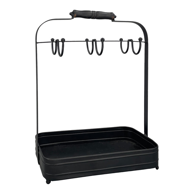 MAF34668 - Black Metal Tray with Hook Handle