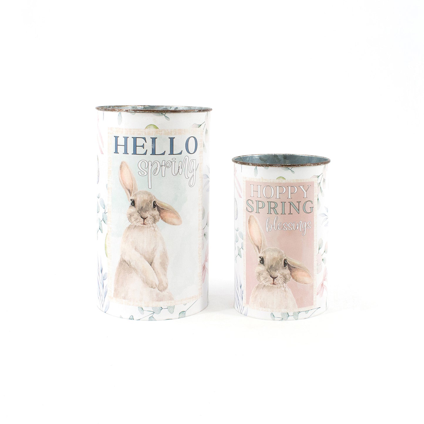 MAF41044-2S - Set of 2 Hoppy Spring / Hello Spring Metal Buckets