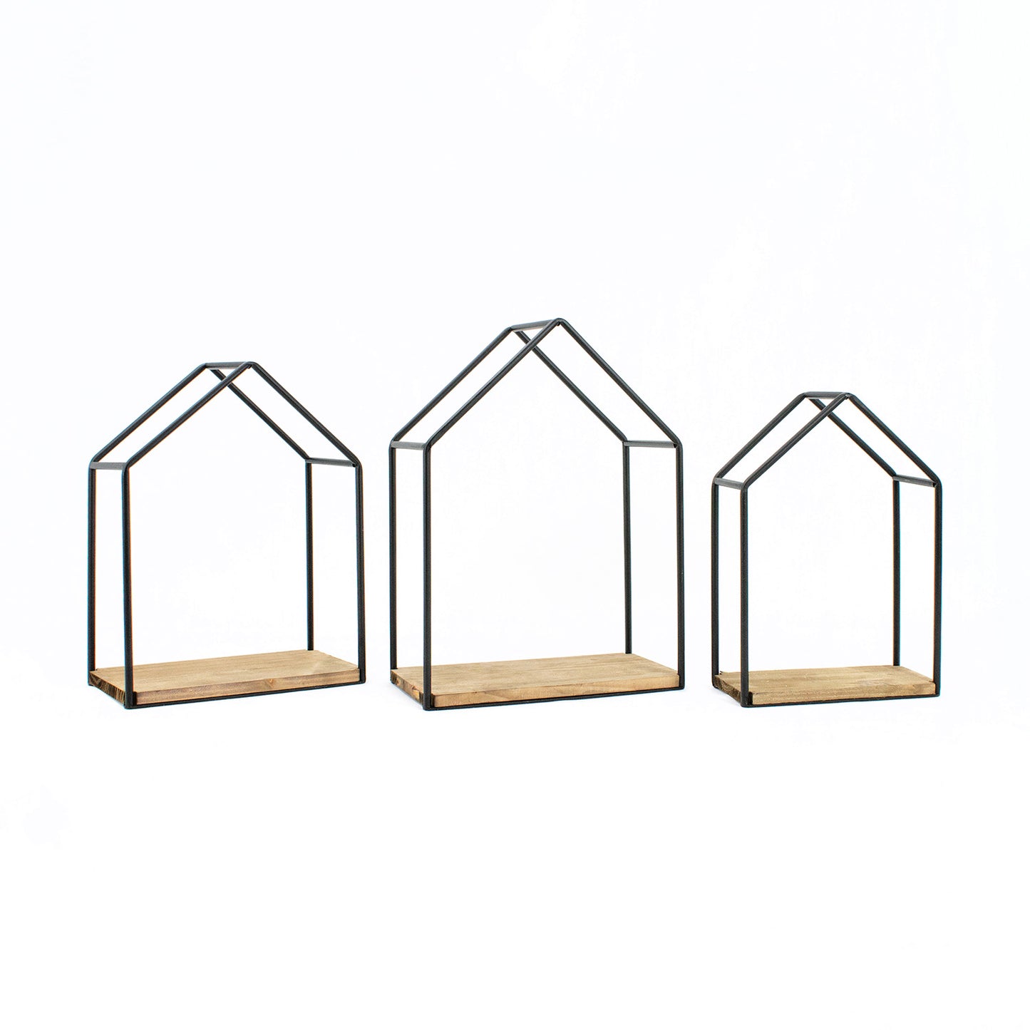 MAF41110-3S - Set of 3 Wood and Metal House Stands