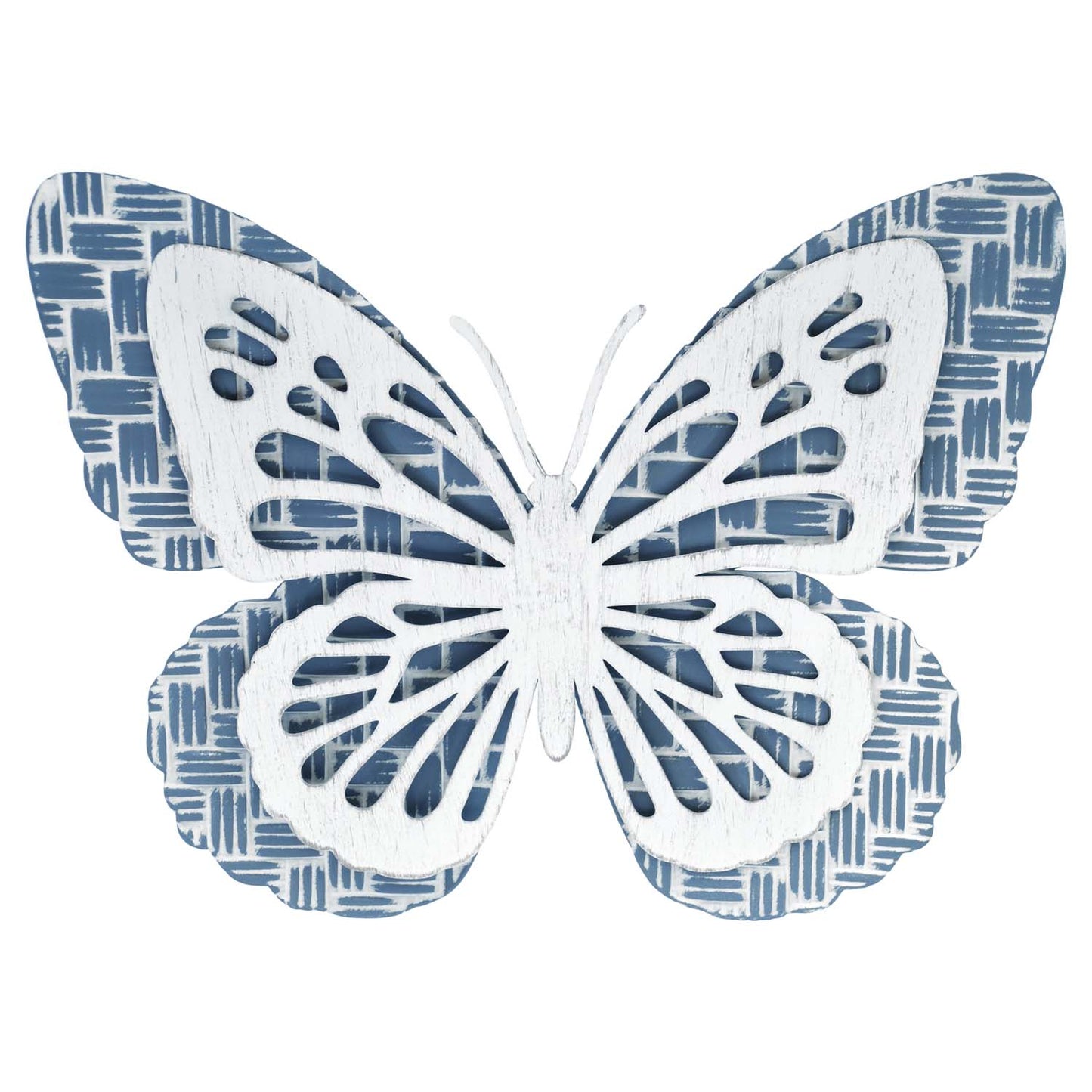 MAF57049 - Large Metal Blue and White Butterfly Hanger