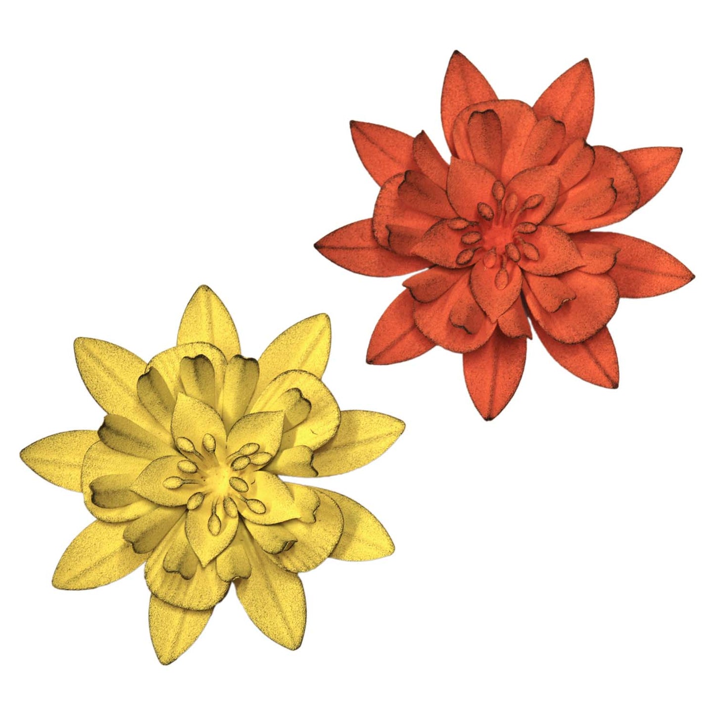MAF57053-2A - 2 Assorted Yellow and Orange Flower Magnets