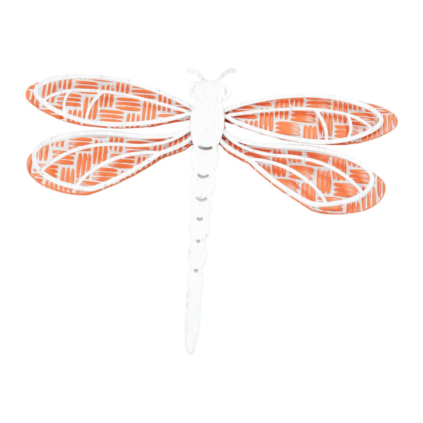 MAF57069 - Small Metal Orange and White Dragonfly Hanger