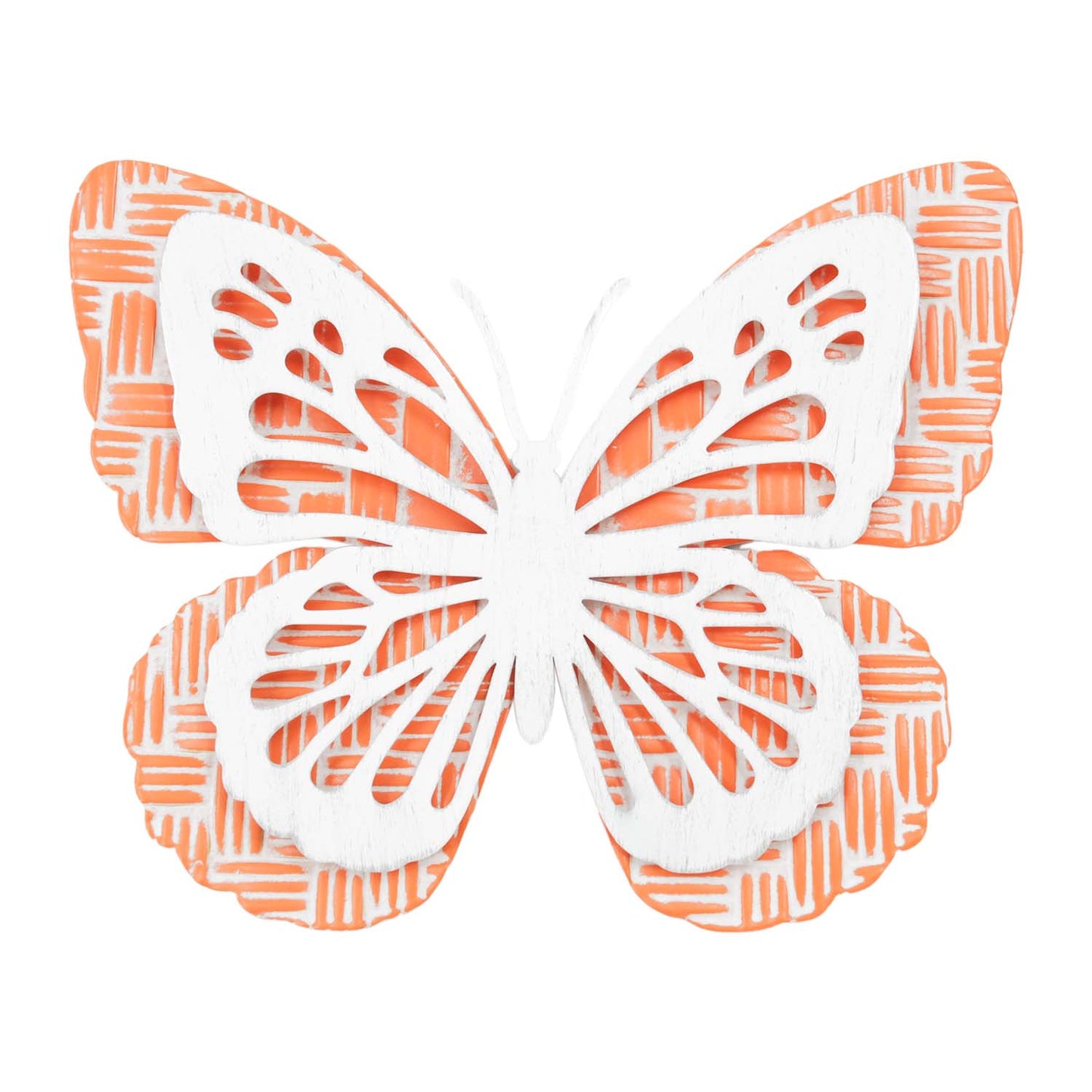 MAF57070 - Small Metal Orange and White Butterfly Hanger
