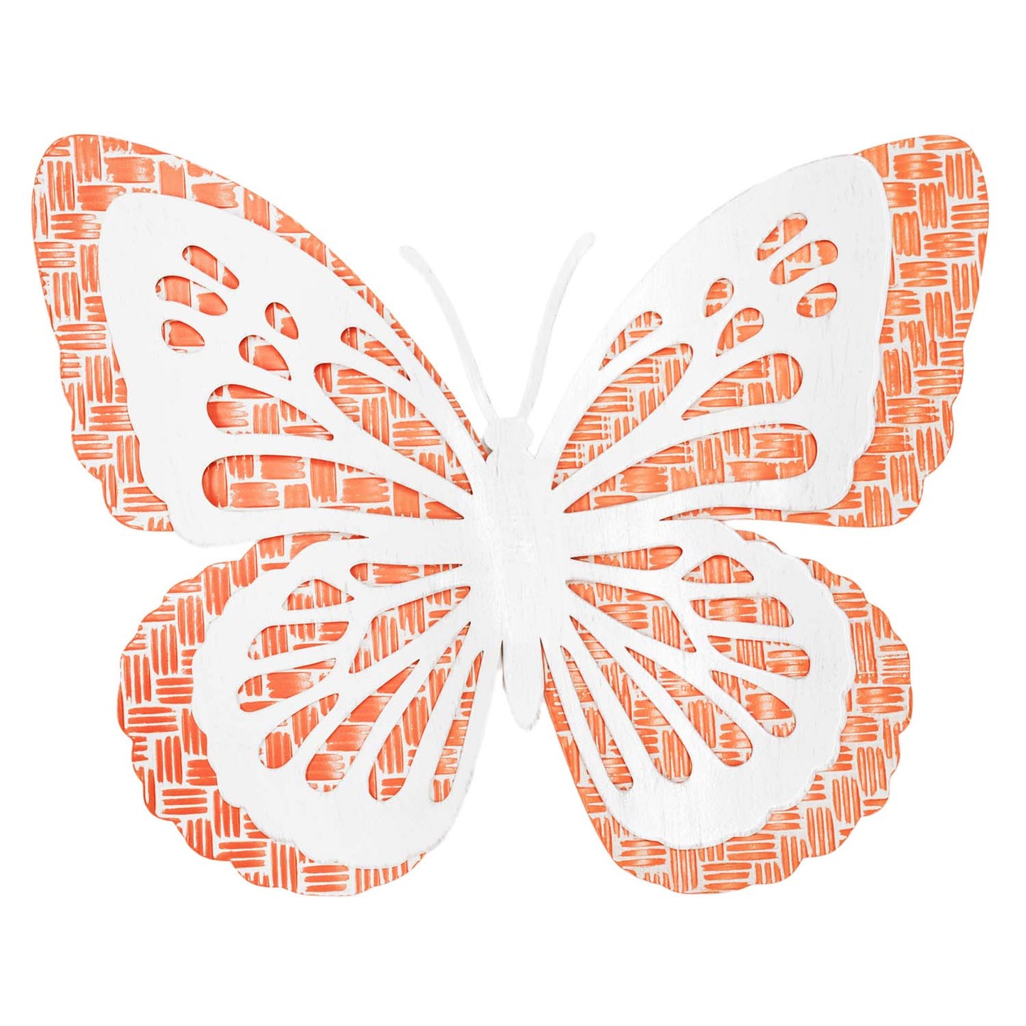 MAF57071 - Large Metal Orange and White Butterfly Hanger