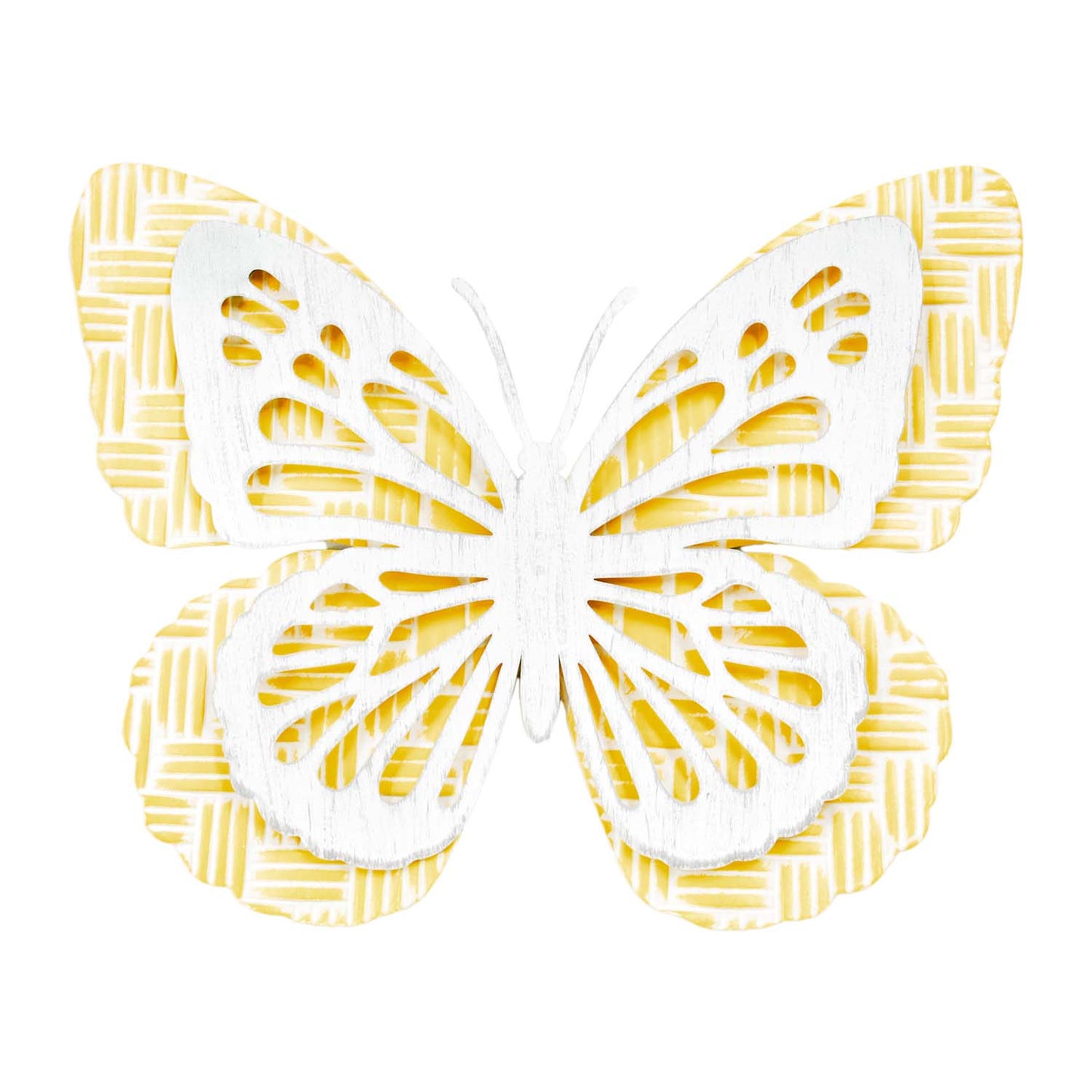 MAF57072 - Small Metal Yellow and White Butterfly Hanger