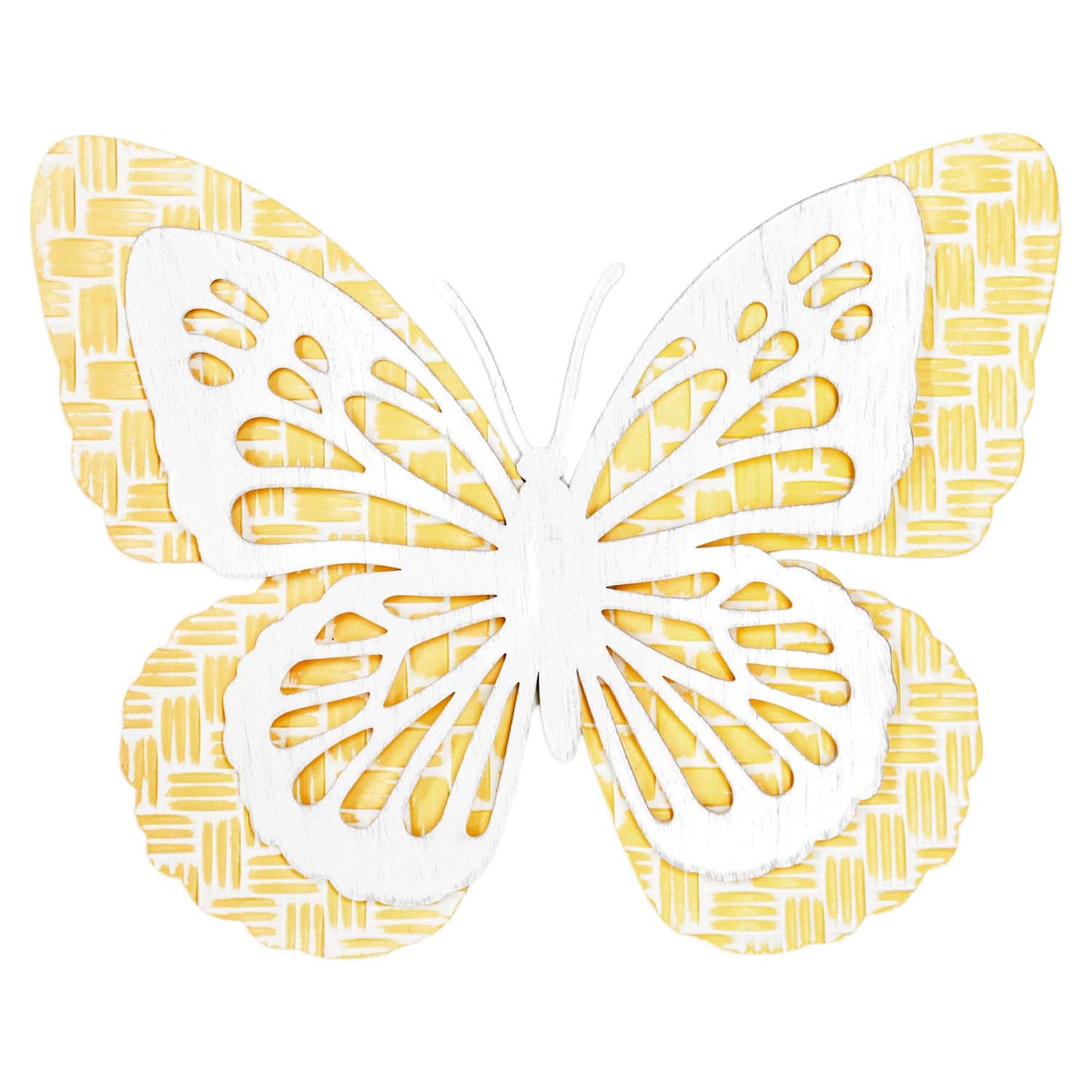 MAF57073 - Large Metal Yellow and White Butterlfy Hanger