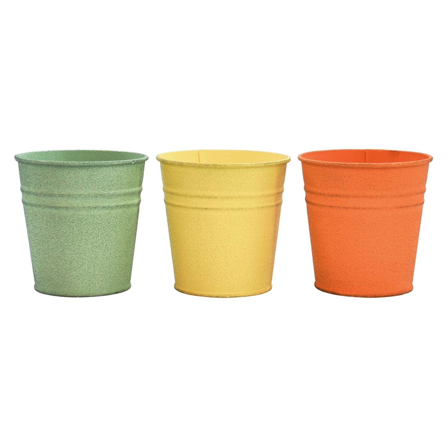 MAF57110-3A - 3 Assorted Green, Yellow, and Orange Metal Cups