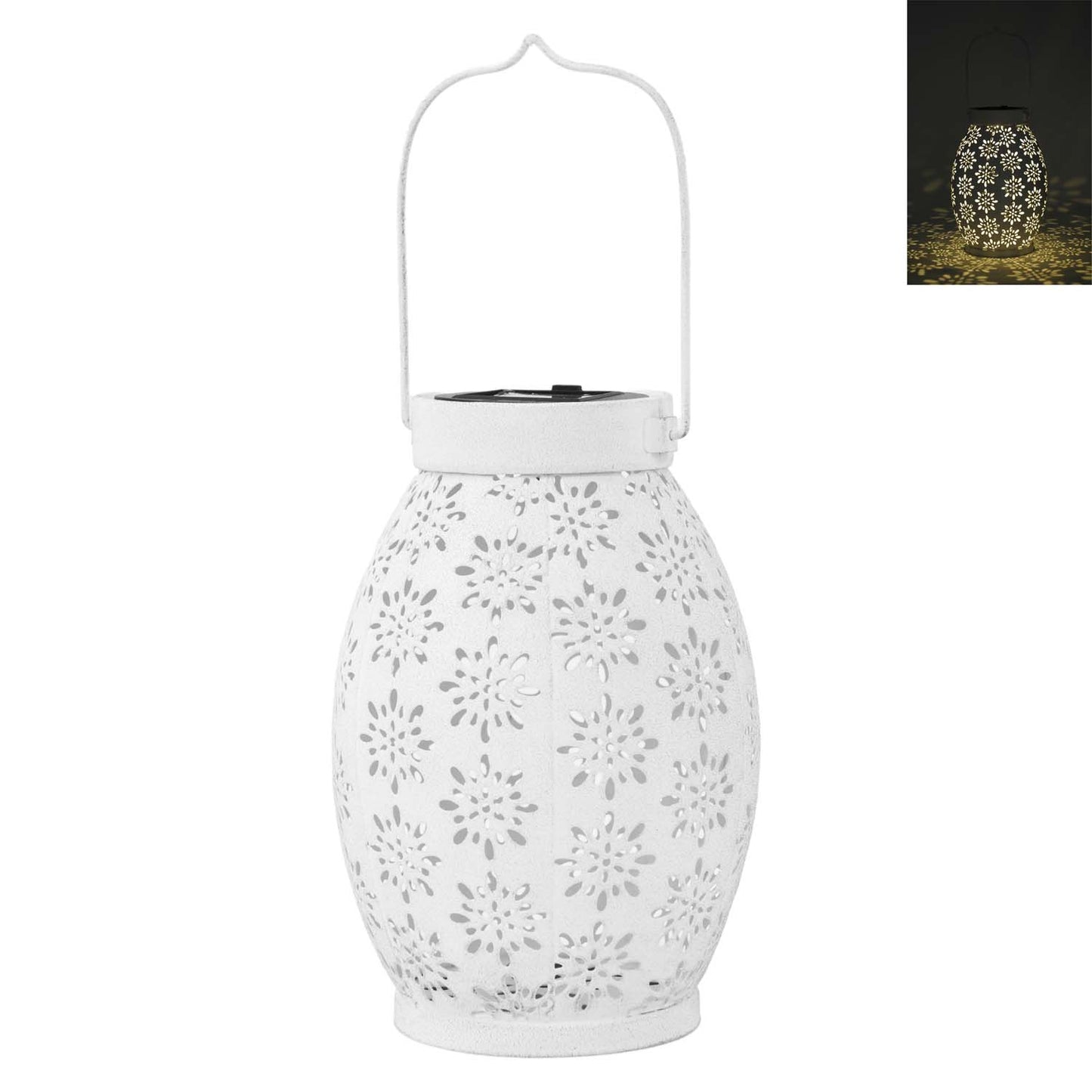 MAF57139 - White Metal Solar Lantern